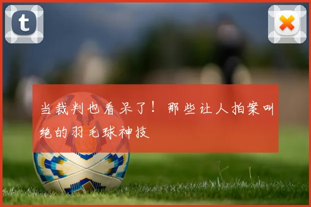 当裁判也看呆了！那些让人拍案叫绝的羽毛球神技